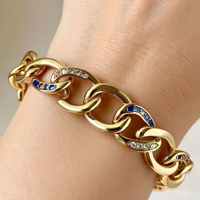 Model Gelang Emas Link Bracelet yang Lagi Trend