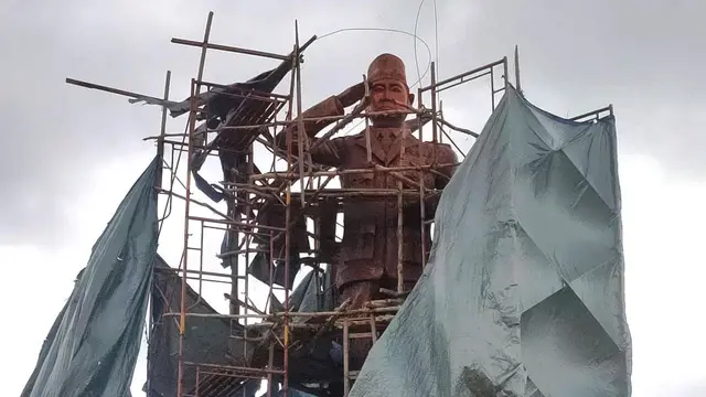 Tak Lagi Tembem, Ini Wajah Baru Patung Bung Karno di Banyuasin Karya Seniman Jateng