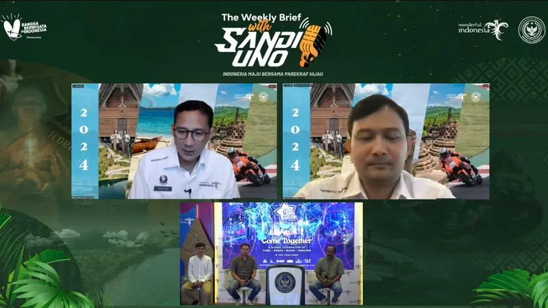 Konferensi pers daring Menparekraf Sandiaga Uno tentang Bali Spirit Festival 2024