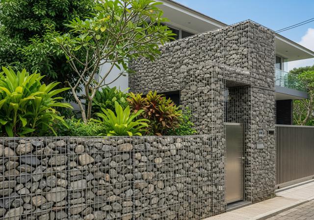 Pagar Batu Kali dengan Besi Tempa (Sumber: gemini.com)