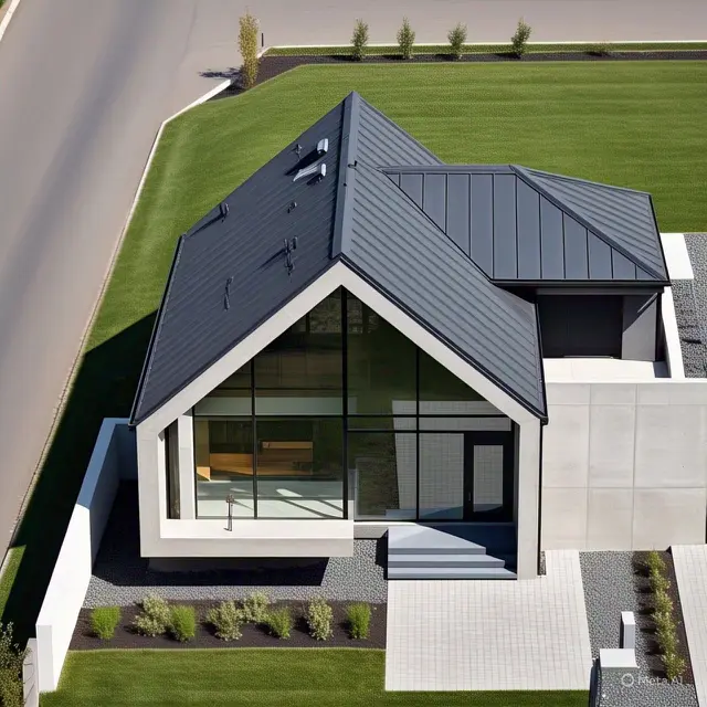 Model Rumah 2 Lantai Atap Segitiga Minimalis Modern