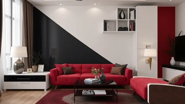 Kombinasi Cat Rumah Warna Merah Tela dan Hitam