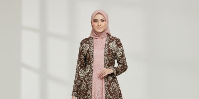 8 Model Gamis Batik Brokat Cutting A-Line yang Slimming untuk Ramadan 2026, Elegan dan Anggun