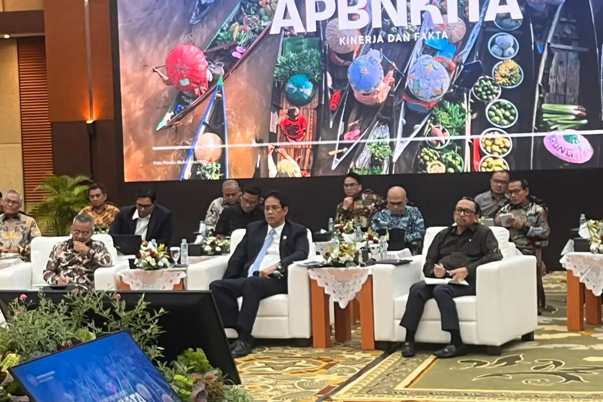Menteri Keuangan Purbaya Yudhi Sadewa dalam konferensi pers APBN Kita di Kementerian Keuangan, Selasa (21/7/2026). (Liputan6.com/Christian)
