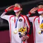 Kemenangan ganda putri bulu tangkis Indonesia Greysia Polii/Apriyani Rahayu di Olimpiade Tokyo 2020. Dok: KBRI Jepang