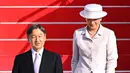 Ini merupakan kunjungan perdana Kaisar Naruhito ke Jepang sejak ia naik takhta pada 2019. (ANTARA FOTO/POOL/Sigid Kurniawan)