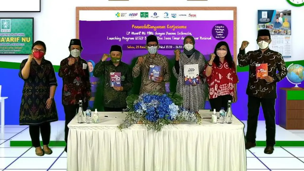Danone Indonesia bersama Lembaga Pendidikan (LP) Ma'arif Nahdlatul Ulama (NU) meluncurkan program Generasi Sehat Indonesia (Gesid) (Dian Kurniawan/Liputan6.com)
