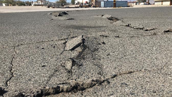 Dampak gempa di California selatan, Kamis 4 Juli 2019 (AP PHOTO)