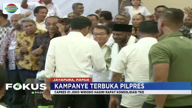 Rapat konsolidasi dengan Tim Kampanye Daerah Papua, Jokowi sampaikan agar pendukung bisa raup suara sebesar 85 persen.