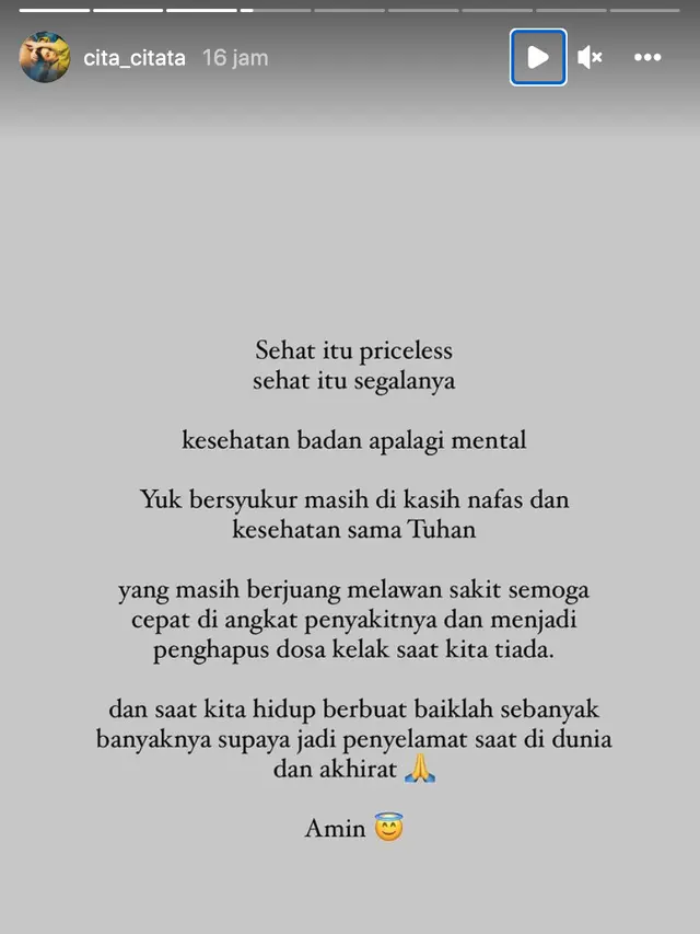 Unggahan Cita Citata. (Foto: Instagram @cita_citata)