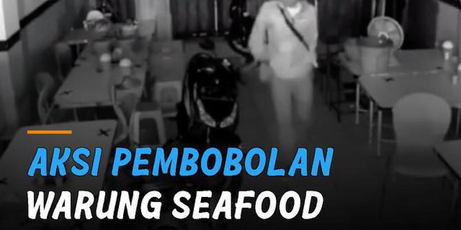 VIDEO: Maling Bobol Tempat Makan, Curi Motor dan Laptop
