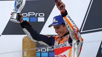 Pembalap Repsol Honda, Marc Marquez. (AFP/Adrian Dannis)