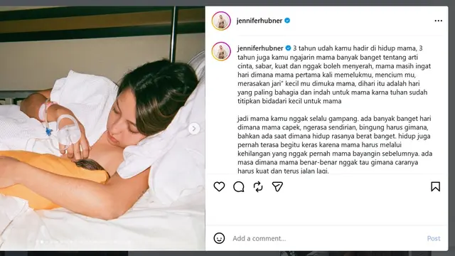 Jennifer Coppen anaknya ultah (instagram.com/jenniferhubner)