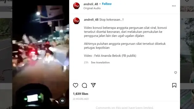 Viral Video Bentrok Warga vs Perguruan Silat PSHT Malang.