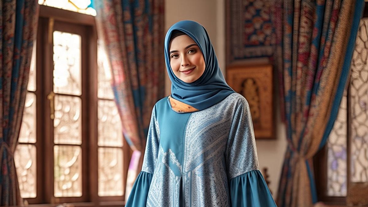 6 Model Gamis Dua Motif, Inspirasi Tampil Syar'i dan Stylish