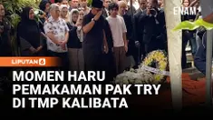 Pemakaman Wapres ke-6 Try Sutrisno digelar secara militer di Taman Makam Pahlawan Kalibata, Jakarta, Senin (2/3).