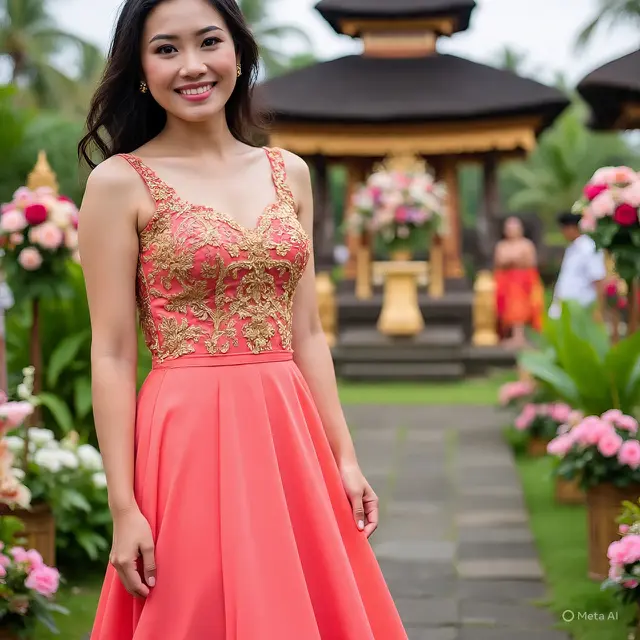 Model Dress Pesta Kombinasi Brokat dan Chiffon