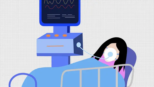 Ilustrasi ventilator, pasien