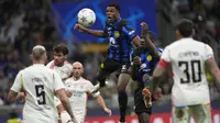 Benfica yang berlaga di Grup D menderita dua kekalahan dari FC Salzburg dan Inter Milan. Pada matchday pertama Benfica yang kedatangan tamunya FC Salzburg (21/9/2023) harus menyerah 0-2. Sementara pada matchday kedua saat bertandang ke markas Inter Milan (4/10/2023) Benfica kembali menyerah 0-1. (AP Photo/Luca Bruno)