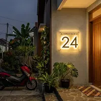 Model Nomor Rumah Berlampu LED. (AI Generated)