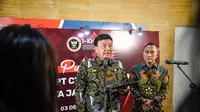 Menteri Koordinator Bidang Politik dan Keamanan (Menkopolkam), Jenderal Polisi (Purn.) Budi Gunawan bersama Kepala BNPT, Komjen. Pol. Eddy Hartono di Auditorium Perpusnas (Istimewa)