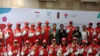 Momen pelepasan kontingen Indonesia yang akan bertanding pada Youth Olympic Games 2018. (doc. Kemenpora).