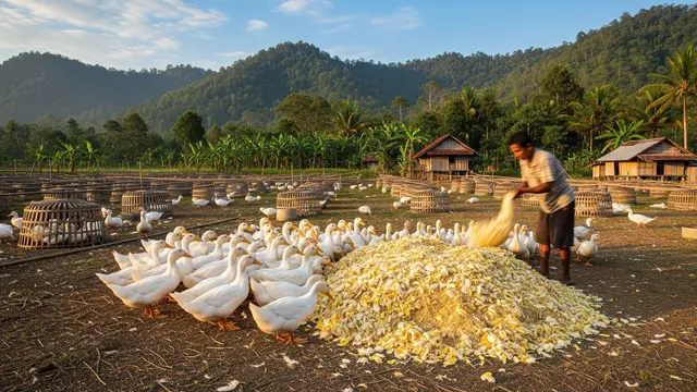 Onggok Singkong untuk Pakan Ternak Bebek Pedaging/Gemini AI