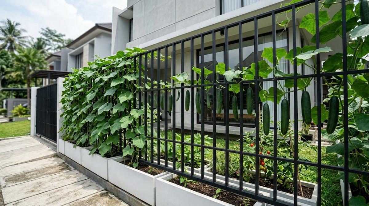 Teralis Besi Minimalis untuk Tanaman Mentimun