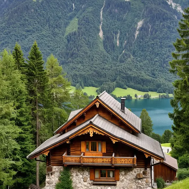 Gambar Model Rumah Kayu Gaya Alpen