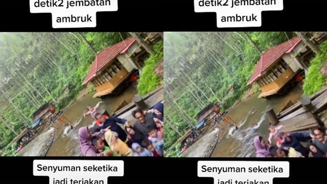 Asyik Berfoto dengan Keluarga, Jembatan Tiba-tiba Ambruk Ini Bikin Kaget