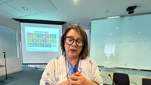 Kepala Program UN Women Indonesia Dwi Faiz dalam press briefing bersama media, Jumat (1/3/2024). (Liputan6/Benedikta Miranti)