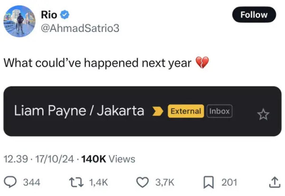 Liam Payne Ternyata Ada Jadwal Konser di Jakarta Tahun 2025