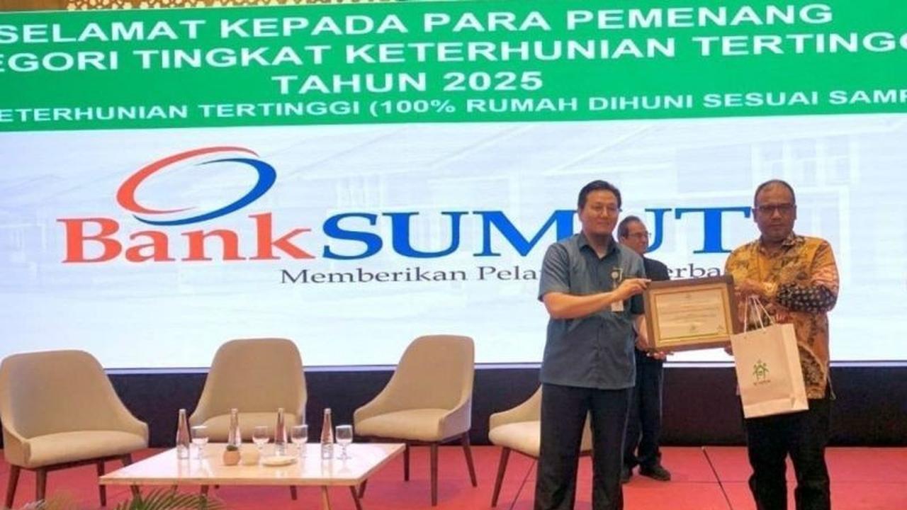 Bank Sumut Raih Penghargaan Tingkat Keterhunian Tertinggi 100 Persen dari BP Tapera, Jadi Bukti Komitmen FLPP?