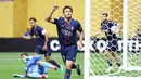 Gol-gol PSG dicetak oleh Joao Neves, Achraf Hakimi, dan bunuh diri Tomas Aviles. Neves menjadi bintang dengan koleksi dua golnya. (AFP/Charyl Triballeau)