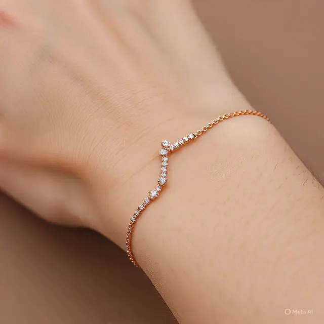 Gelang Rantai Emas Rose Gold Tipis Kekinian 2025