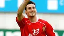 Selebrasi gol striker Real Mallorca Aritz Aduriz ke gawang Atletico Madrid dalam lanjutan La Liga yang digelar di Ono Stadium, Palma de Mallorca, 21 Maret 2010. AFP PHOTO / Jaime REINA