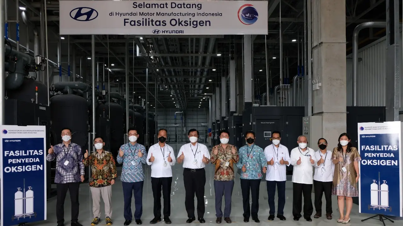 PT Hyundai Motor Manufacturing Indonesia (HMMI) bersama dengan perwakilan Pemerintah Indonesia secara resmi memulai proses produksi oksigen yang berlokasi di area pabrik Hyundai, (30/08).