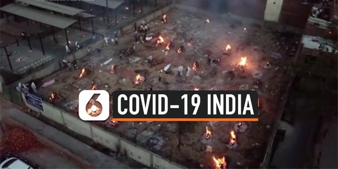 VIDEO: Kasus Covid-19 India Melonjak, Jenazah Antre di Tempat Kremasi