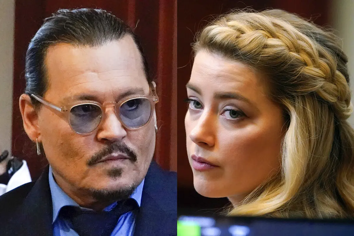 Johnny Depp dan Amber Heard dalam persidangan. (AP Photos/Steve Helber, Pool)