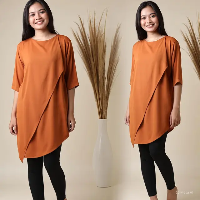 13. Tunik Asimetris dan Legging
