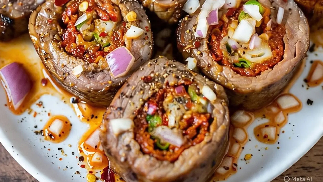 Kol Gulung Daging Saus Pedas