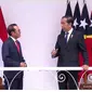 Presiden Joko Widodo (Jokowi) menyambut hangat Perdana Menteri Republik Demokratik Timor Leste, Taur Matan Ruak di Istana Kepresidenan Bogor pada Senin (13/2/2023). (Dok. Biro Pers Sekretariat Presiden)