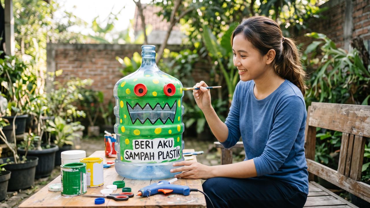 Cara Membuat Tempat Sampah Pilah dari Galon Bekas