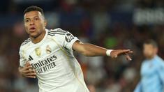 Kylian Mbappe terus konsisten tampil tajam sejak awal musim bersama Real Madrid. Kini, ia berhasil menambah catatan golnya saat Los Blancos bertandang ke markas Levante pada Rabu (24/09/2025) dini hari WIB. (AP Photo/Alberto Saiz)