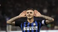 3. Mauro Icardi (Inter Milan) - 6 Gol (1 Penalti). (AP/Alessandra Tarantino)