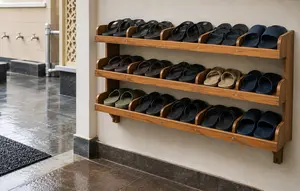 6 Ide Rak Sandal di Dekat Tempat Wudhu agar Tidak Berserakan, Praktis dan Hemat Ruang
