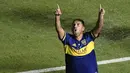 Pemain Boca Juniors, Edwin Cardona, merayakan gol yang dicetaknya ke gawang Bandfield pada laga Copa Diego Armando Maradona di San Juan del Bicentenario Stadium, Selasa (19/1/2021). Boca Juniors menang 5-3 atas Banfield lewat adu penalti. (AFP/Andres Larrovere/various sources)