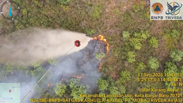 Operasi udara untuk penanggulangan kebakaran hutan dan lahan (karhutla) melalui metode water bombing di sejumlah wilayah. (Dok. Istimewa)