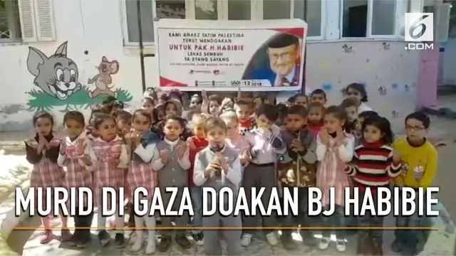 Sekumpulan anak-anak di jalur Gaza gelar doa bersama untuk kesembuhan BJ Habibie.