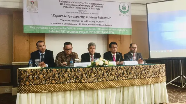 Kedutaan Besar Palestina di Jakarta mengadakan workshop export led prosperity made in Palestine (Liputan6.com / Siti Khotimah)